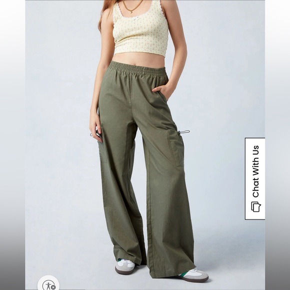 PacSun Pants - Pacsun La Hearts Linen Pull-On Baggy Cargo Pants